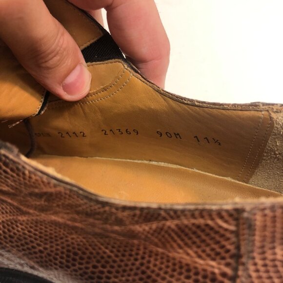 Paolo de Marco Handmade in Spain Genuine Lizard Brown Leather Bluchers 11.5 - Picture 12 of 12